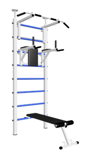 Шведская стенка Sv Sport враспор (Турник стандарт/Брусья/Скамья) Н705 (258-275 см)