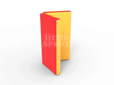картинка Мат кожзам LittleSport (100х100х10см) складной в 2 сложения красный/желтый от магазина БэбиСпорт