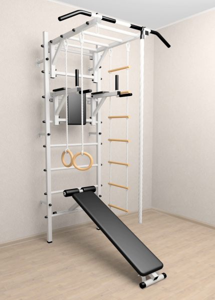 Шведская стенка Sv Sport 525 (Турник рукоход/Брусья/Скамья/Канат/Кольца/Лестница)