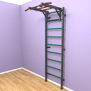 Шведская стенка "LittleSport" Long (черный*зеленый)