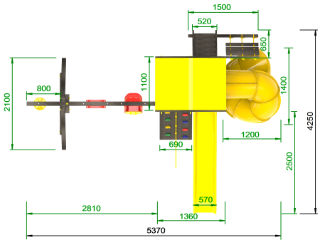 Детская площадка Пикник "Блэк" с винтовой трубой
