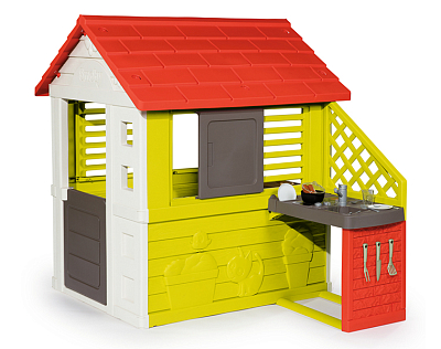 Игровой домик с кухней красный ( Smoby 810713)