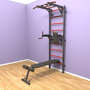 Шведская стенка "LittleSport" Long 3.0 (черный*красный)