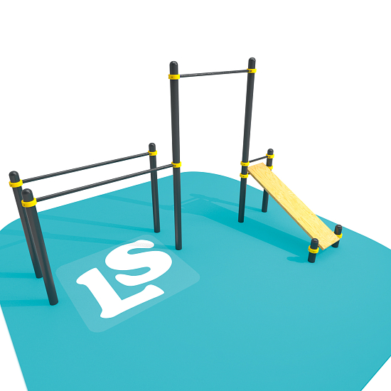 картинка Спортивный комплекс турник, брусья, скамья для пресса Workout LS42 от магазина Лазалка
