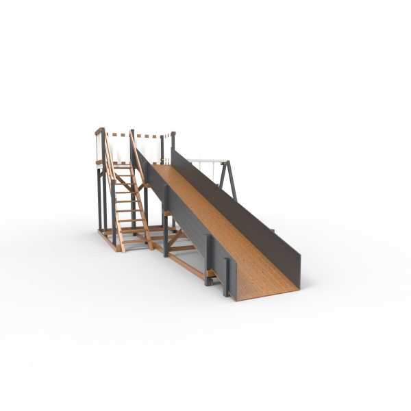 Детская площадка - деревянная горка Пикник "Зима №3" Ультра с качельной балкой