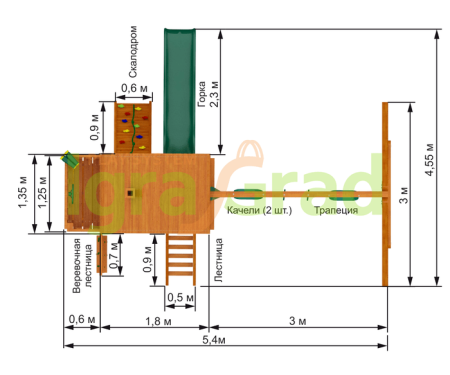 картинка Детская площадка IgraGrad "Шато" (Дерево) от магазина Лазалка