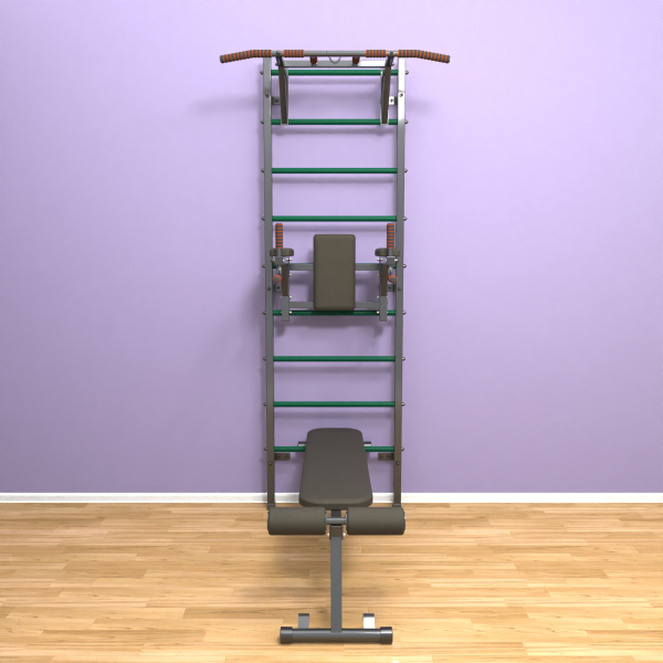 картинка Шведская стенка «LittleSport» Graphite Pull-Up 3.0 зеленые ступени от магазина Лазалка