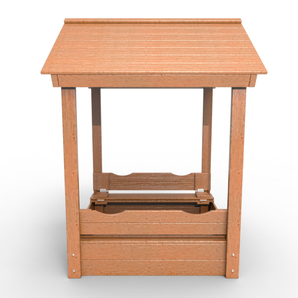 картинка Детская деревянная песочница с крышей "Оптимус" от магазина Лазалка