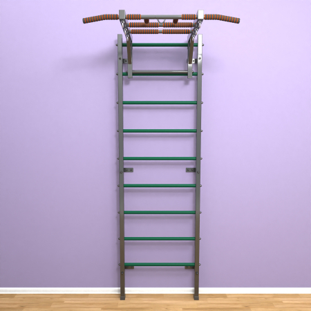 картинка Шведская стенка «LittleSport» Graphite Long зеленые ступени от магазина Лазалка