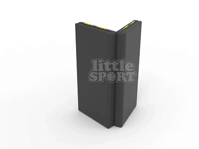 картинка Мат кожзам LittleSport (100х100х10см) складной в 2 сложения черный/желтый от магазина БэбиСпорт