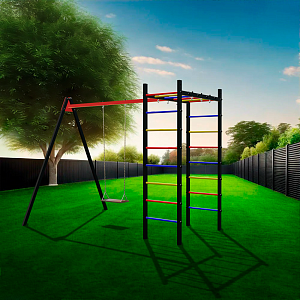 Уличный спортивно-игровой комплекс Sv Sport У3004В1 (Деревянные/Подвесы на втулке)