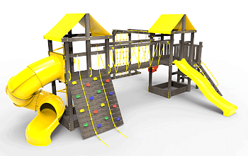 Детская площадка Пикник "Блэк" Кракен с винтовой трубой