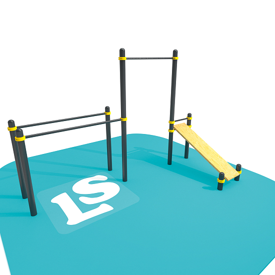 картинка Спортивный комплекс турник, брусья, скамья для пресса Workout LS42 от магазина Лазалка