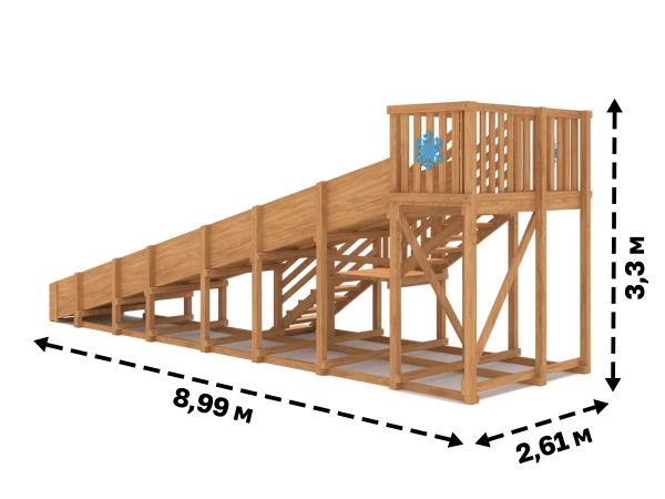 Зимняя горка "IgraGrad Snow Fox", скат 8 м